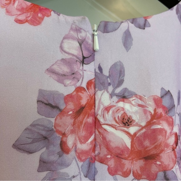 Ever New Melbourne lavender floral mini dress tiered, tulip sleeve size 8 US - Picture 8 of 15